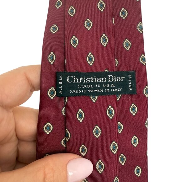 Set of 2 VTG Christian Dior 100 % Silk Men's Ties - Picture 8 of 10